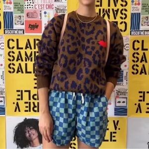 Clare V. Pablo Cat Sweater Leopard